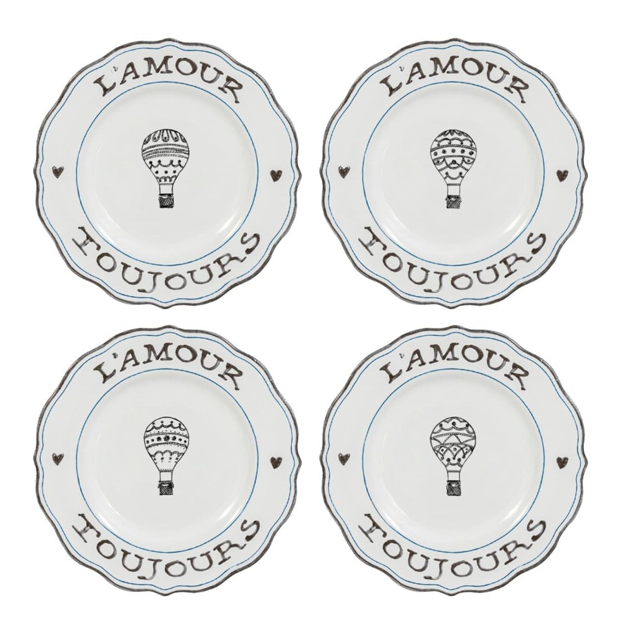 Tabletop & Bar Juliska Factory Outlet Plates | L'Amour Toujours Dessert / Salad Plate Assorted Set/4 | 2Nd