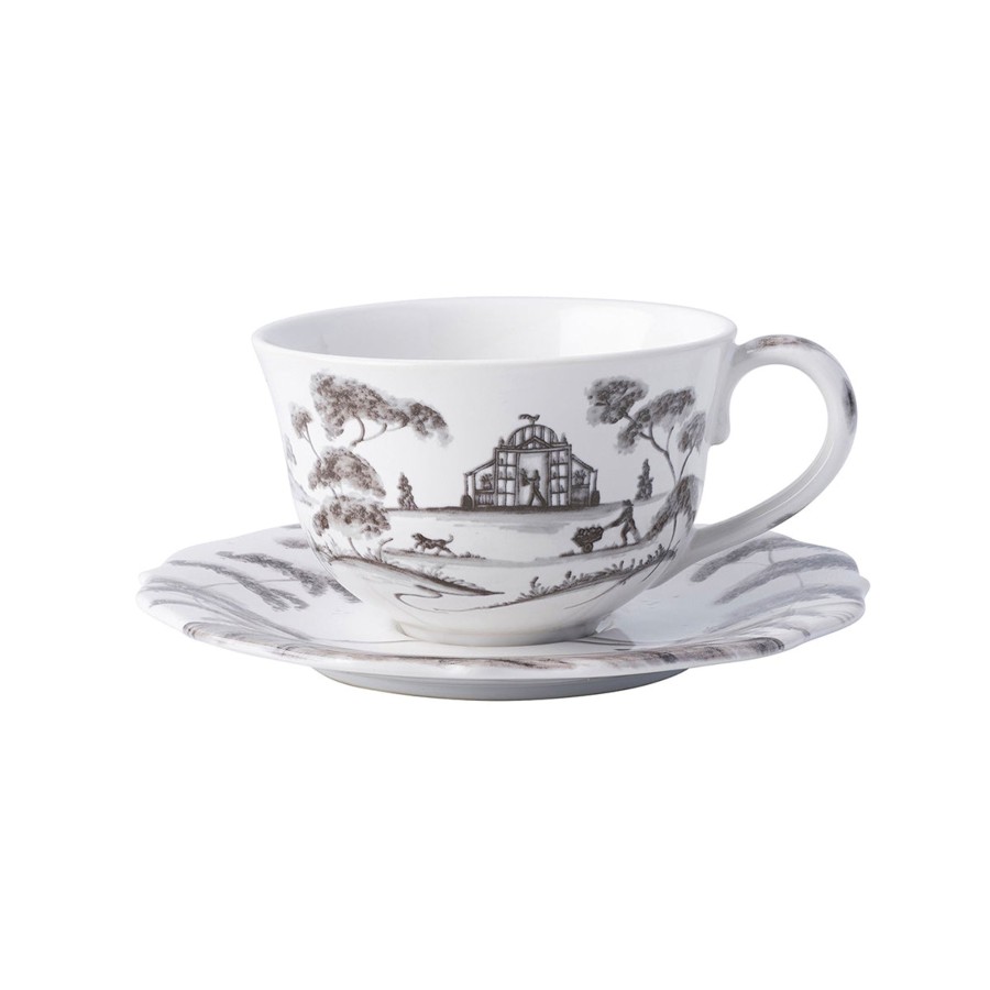 Tabletop & Bar Juliska Factory Outlet | Country Estate Saucer Set/4 - Flint Grey | 2Nd