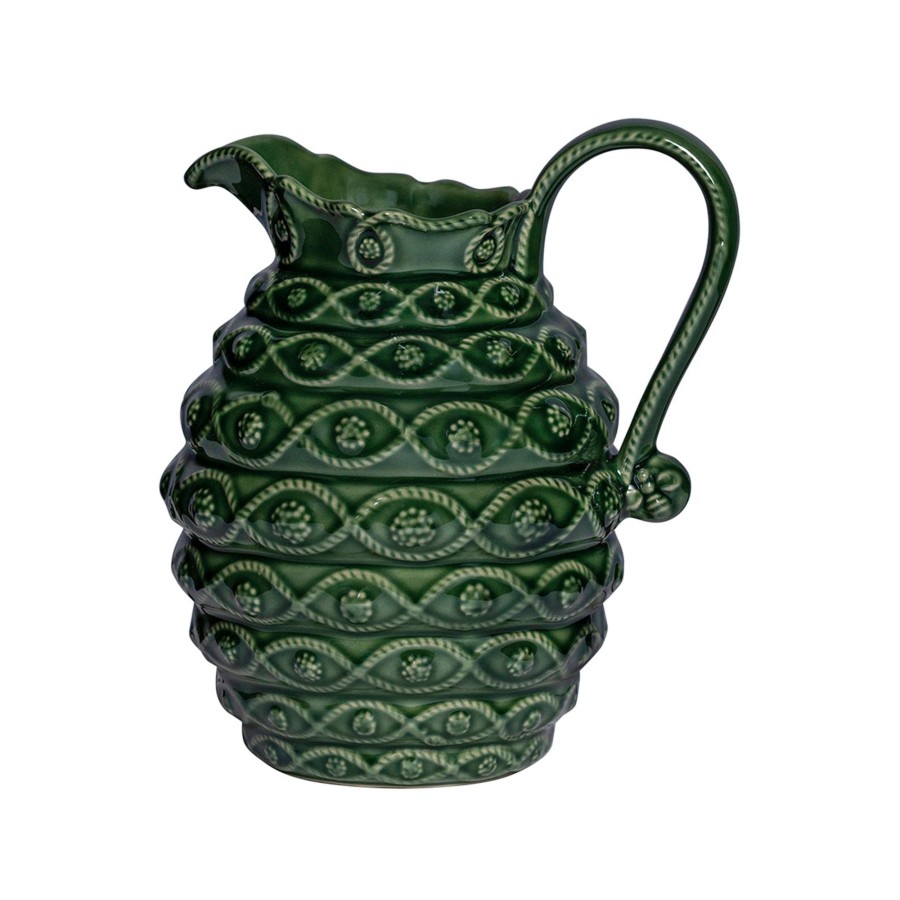 Tabletop & Bar Juliska Factory Outlet | Veronica Beard Jardins Du Monde Ceramic Pitcher - Green | 2Nd